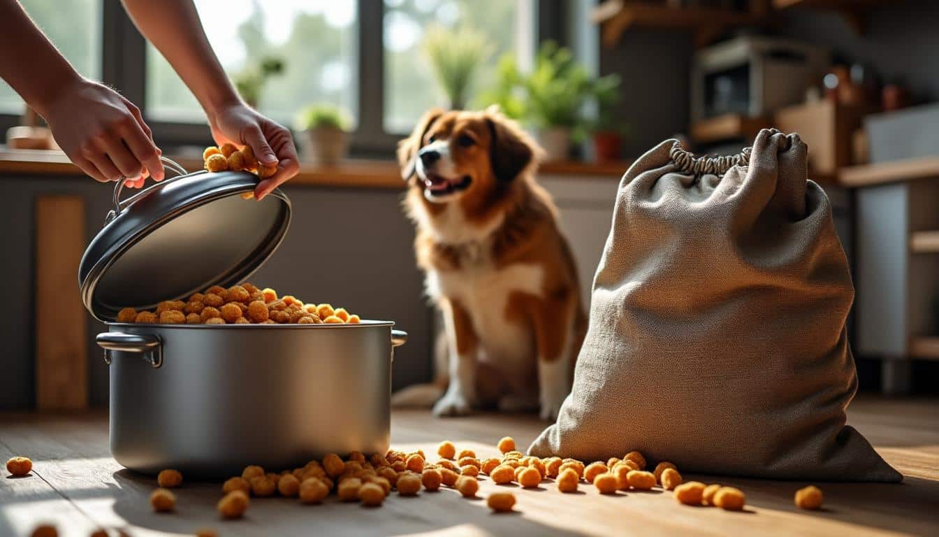 Illustration: Comment choisir le meilleur récipient pour stocker un sac de croquettes de 15 kg